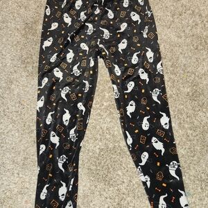Serra Black Ghost Print Kids Leggings